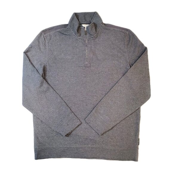 Calvin Klein Quarter Zip Sweater Mens Size Medium Gray Turtleneck Pullover - Picture 1 of 10